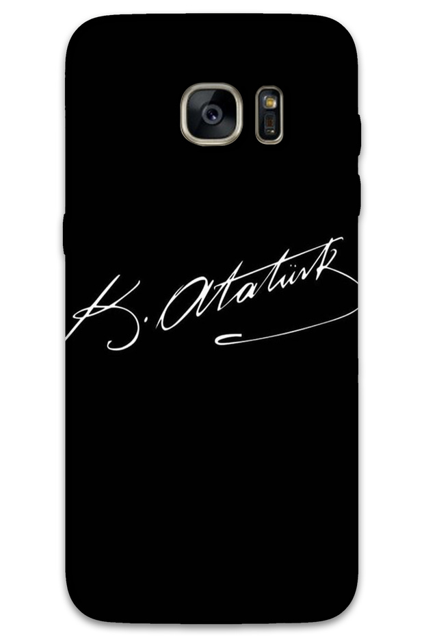 Samsung Galaxy S7 Edge Case Hd Pattern Printed Back Cover - Ataturk Signature