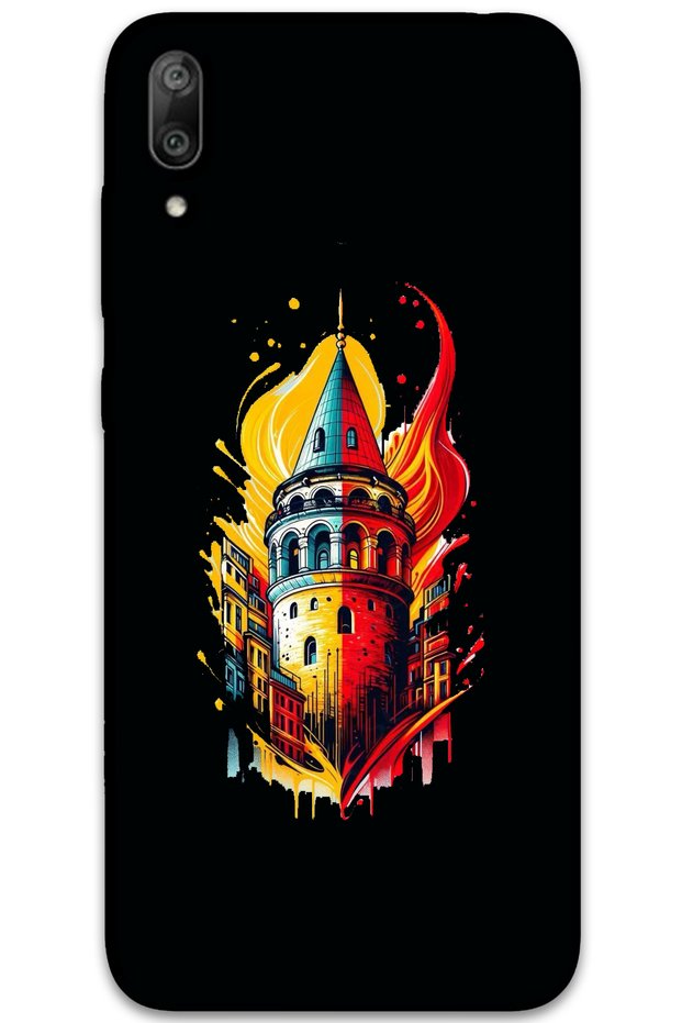Huawei Y7 Prime 2019 Case Hd Pattern Printed Back Cover - Yellow Red Galata