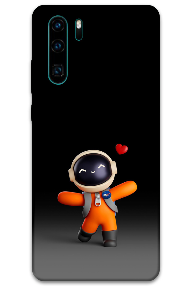 Huawei P30 Pro Case Hd Pattern Printed Back Cover - Astronaut Heart