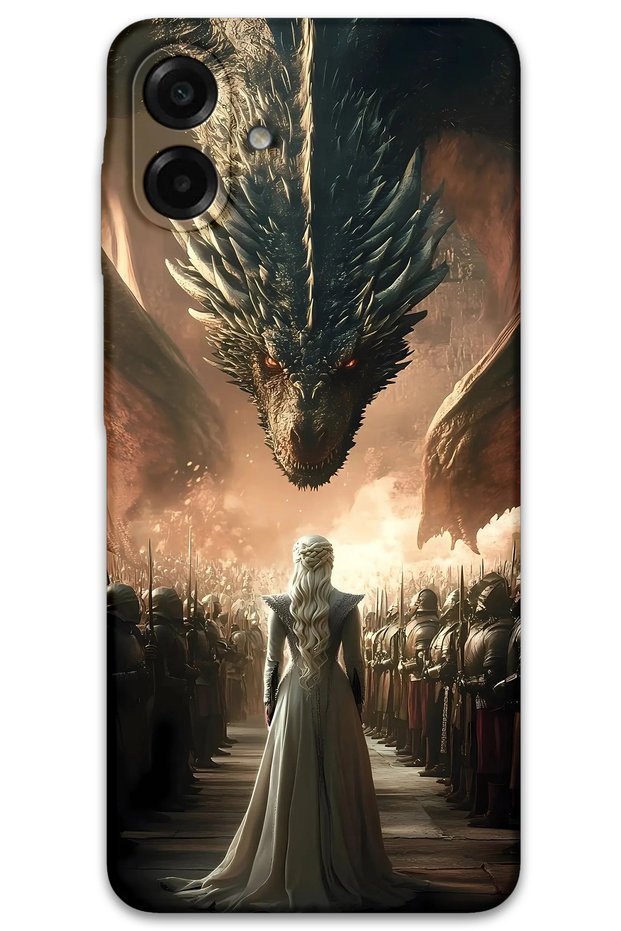 غطاء خلفي متوافق مع هاتف Galaxy A07 بنمط HD مطبوع - Dragons