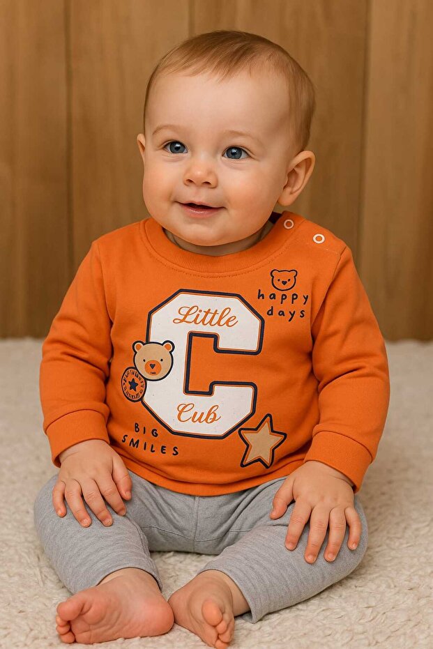 طقم أطفال أولاد مزدوج بنقشة - 2