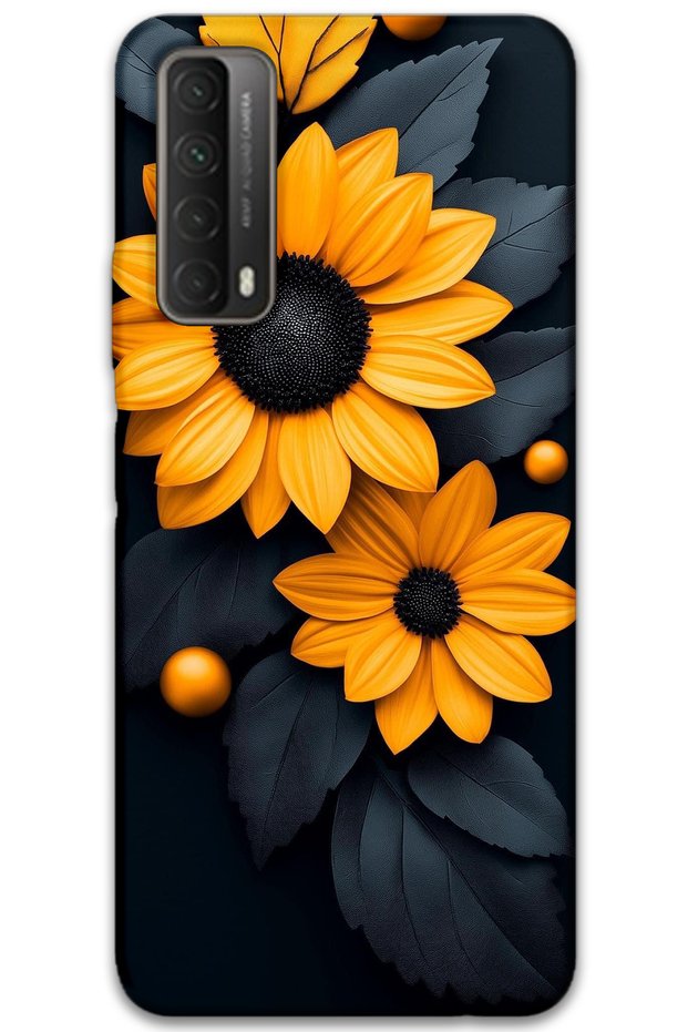 Huawei P Smart 2021 Case Hd Pattern Printed Back Cover - Black Floral
