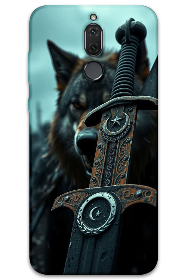 Huawei Mate 10 Lite Case Hd Pattern Printed Back Cover - Moon Star Sword
