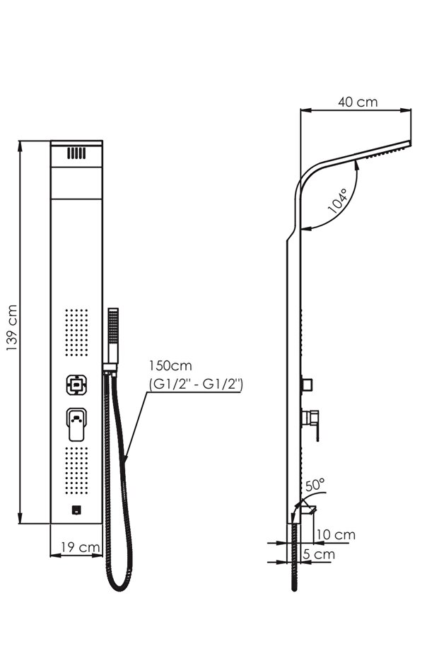 DUŞ PANELİ ROSE GOLD - 4