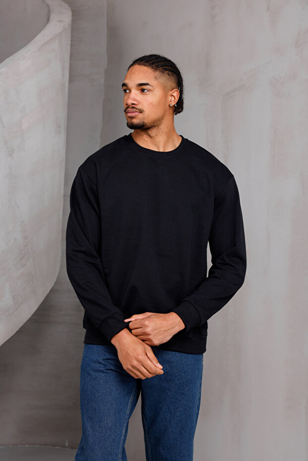 Men's Basic Crew Neck Sweatshirt - 3