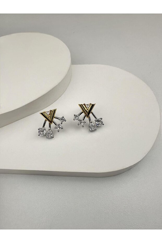 Triangle Stone Design Earrings