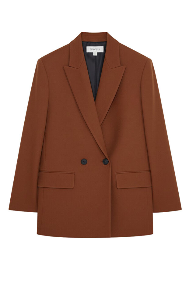 Çift Düğmeli Blazer Ceket | Plus Size - 7