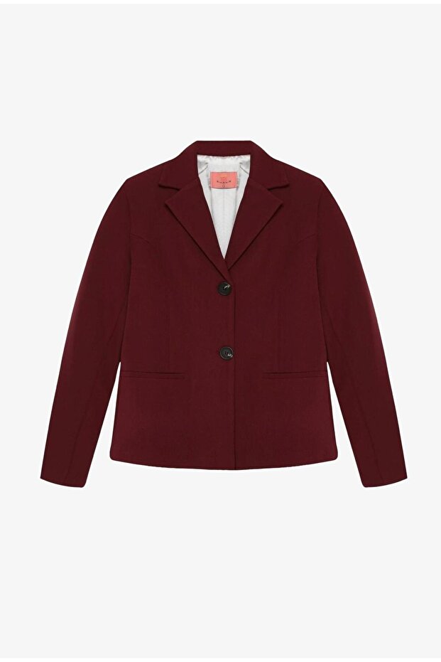 Double Button Blazer Jacket Plum - 1