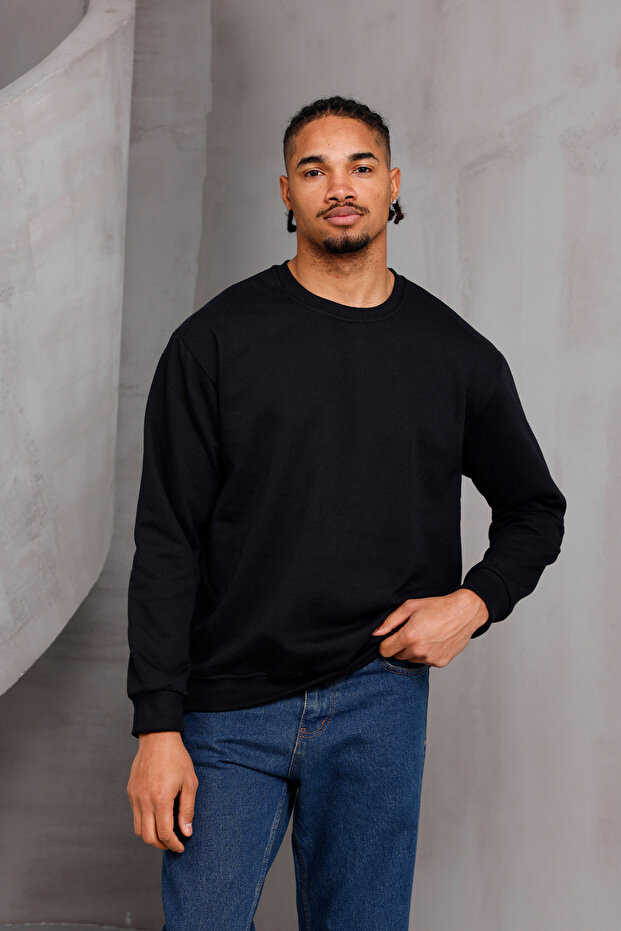 Men's Basic Crew Neck Sweatshirt - 4