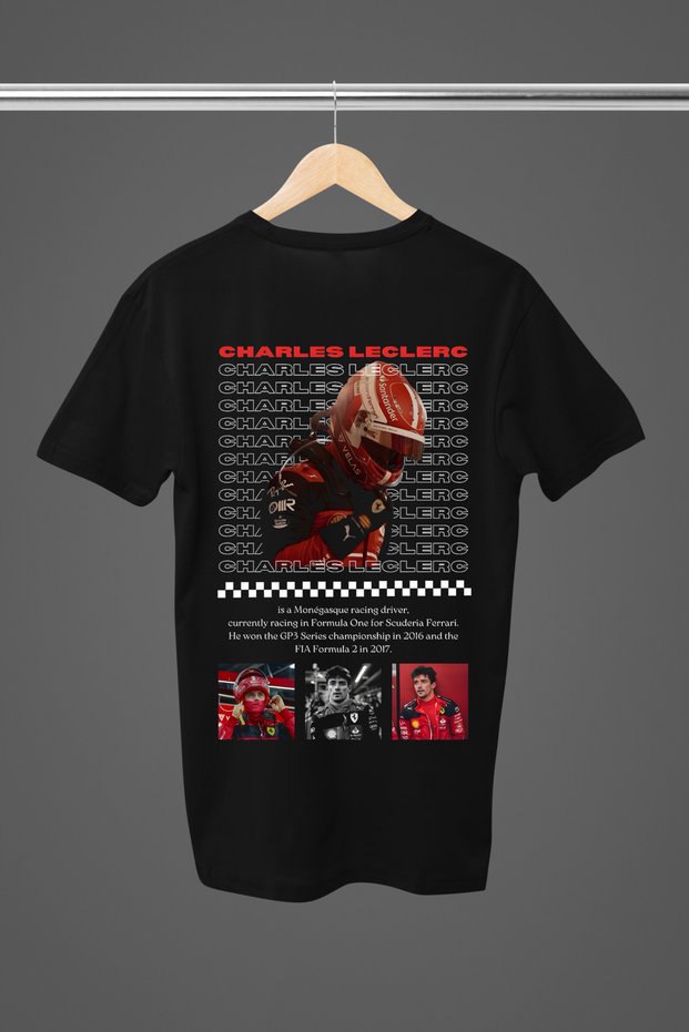 Charles Leclerc Printed Cotton Short Sleeve Regular Fit F1 T-Shirt