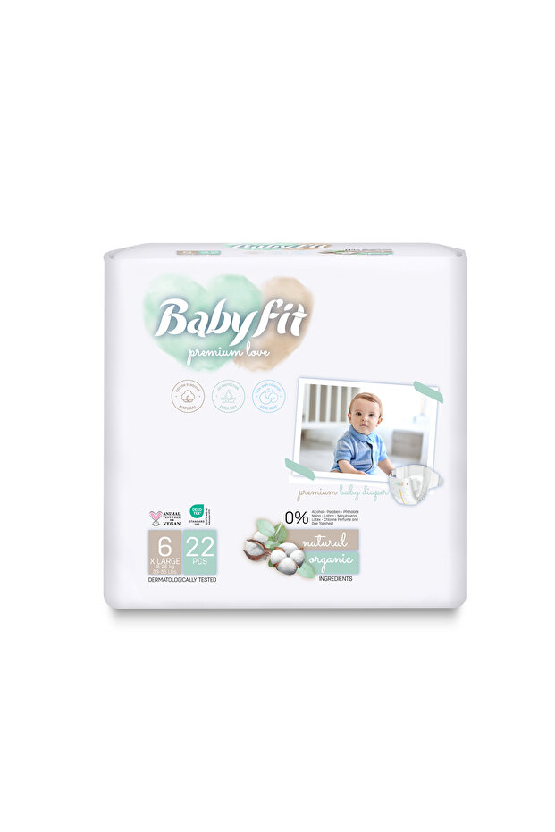 Baby Fit Natural Alcohol Free Diaper Eco Pack Size 6 (22) PC