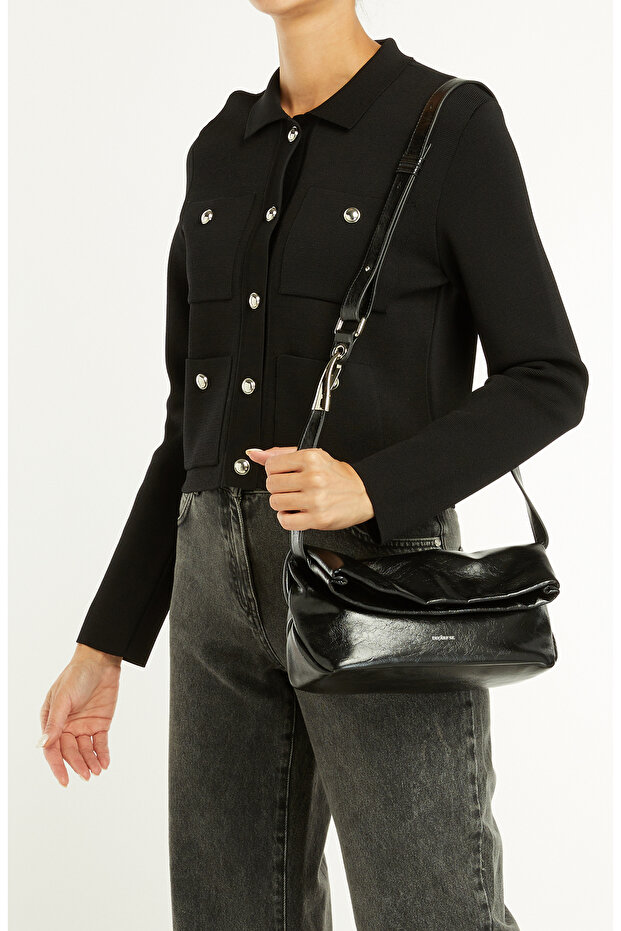 Siyah Kadın Postacı Çanta - 2