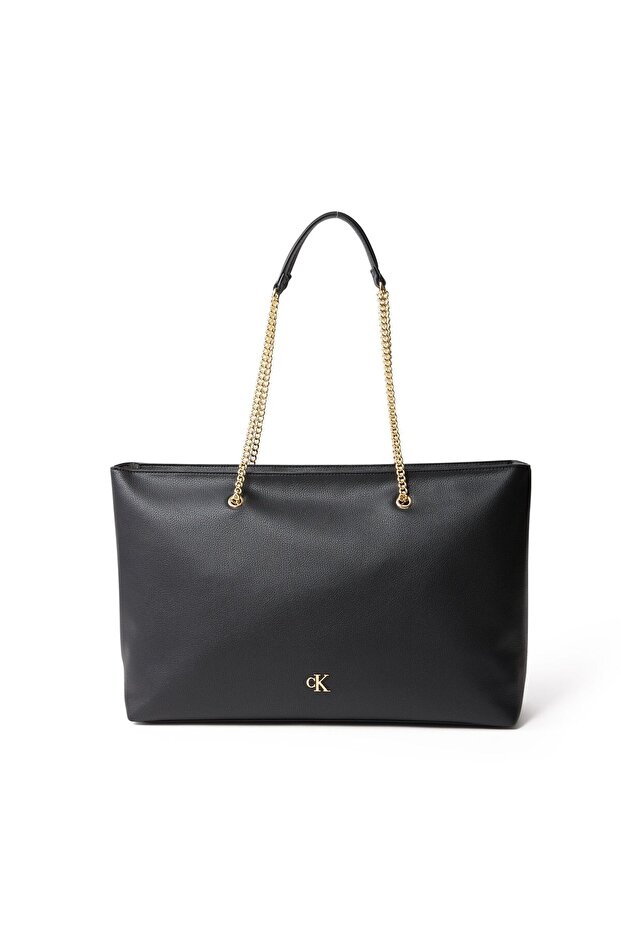 MINIMAL MONOGRAM CHAIN TOTE SİYAH-OS - 1