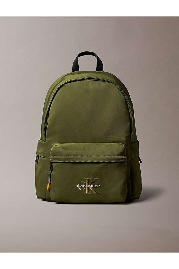 Men Green Bold Round Backpack - 1