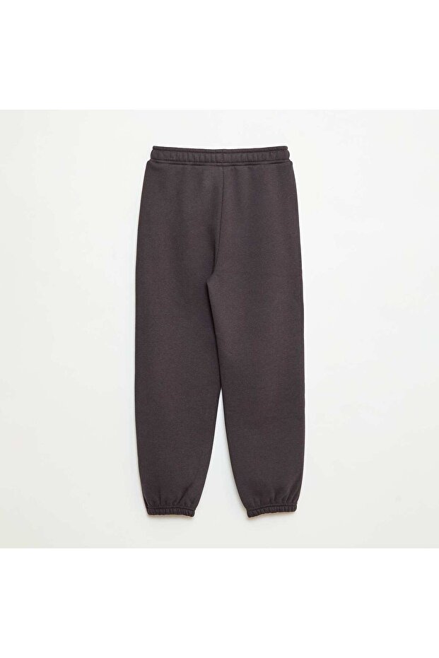 بنطال رياضي دافئ مبطن بالصوف باللون الرمادي - 2