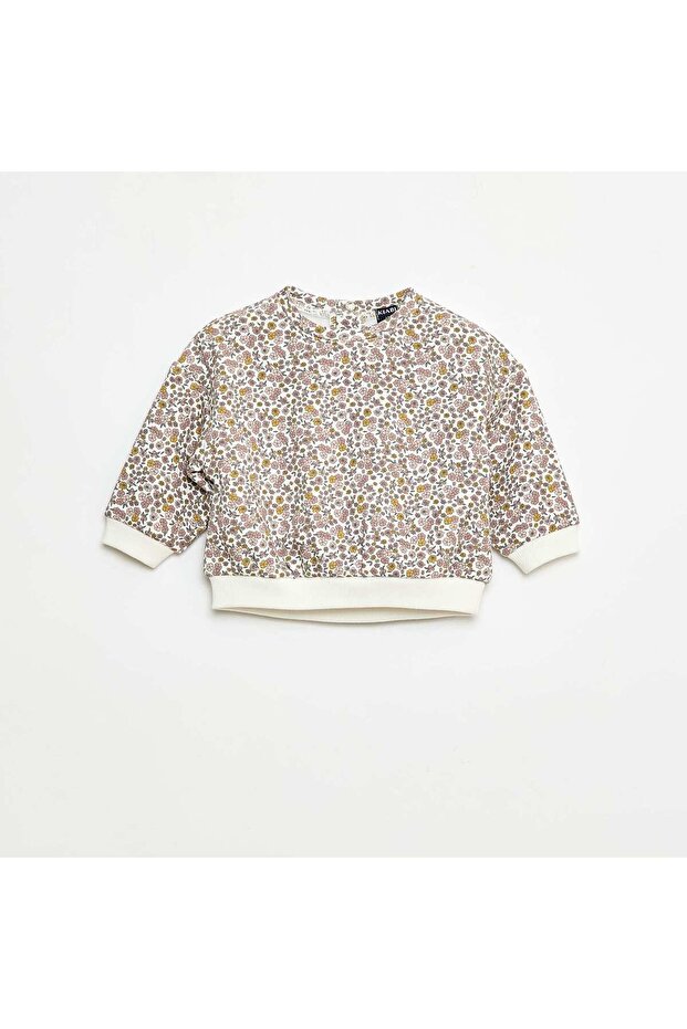 بلوفر صوف منقوش باللون الأبيض - 1