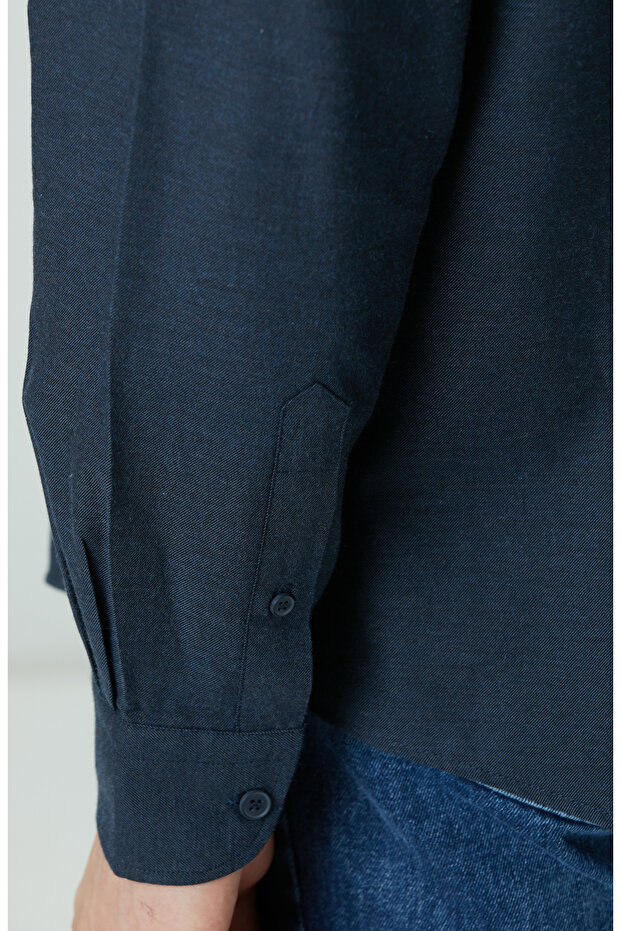 Lacivert Flanel Gömlek - 7