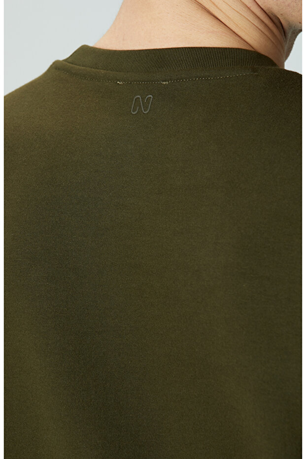 Haki Fermuar Detaylı Sweatshirt - 7