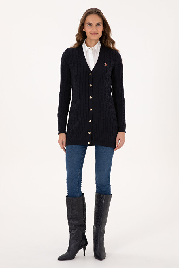 Kadın Lacivert Basic Triko Hırka 50317841-VR033 - 4