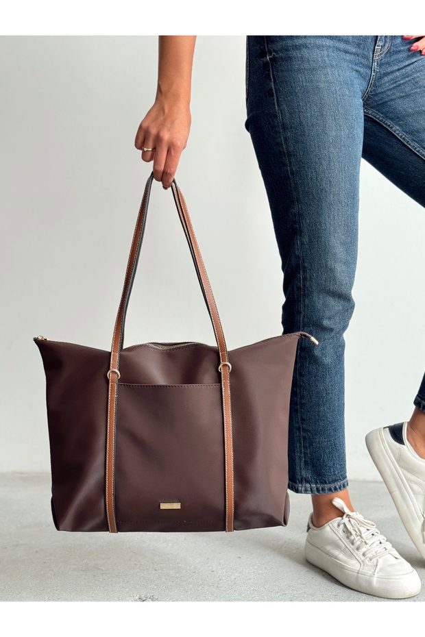 Women's Striped Shopperr Model Hand and Shoulder Bag