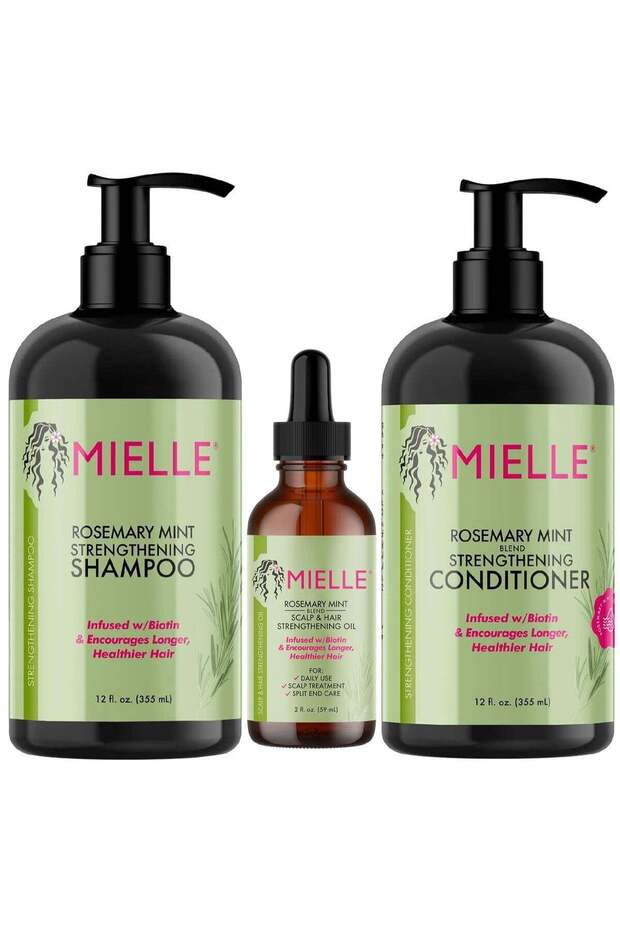 Rosemary Mint Biotin-Infused Growth Hair Bundle Set (3 PCS)