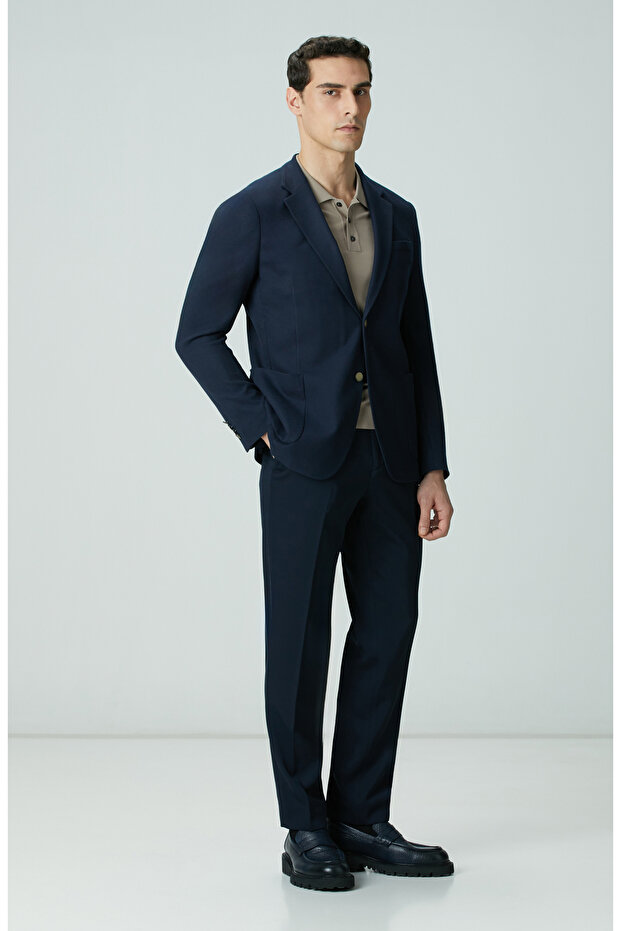 Lacivert Armürlü Ceket - 3