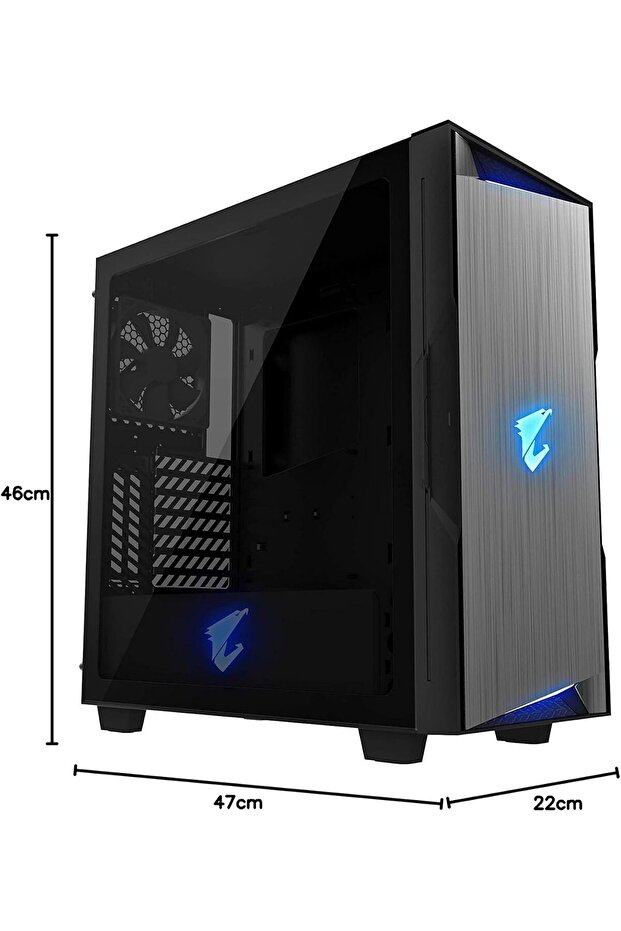 AORUS C300 GLASS GB-AC300G, Mid Tower, mini-ITX/m-ATX/ATX, Black