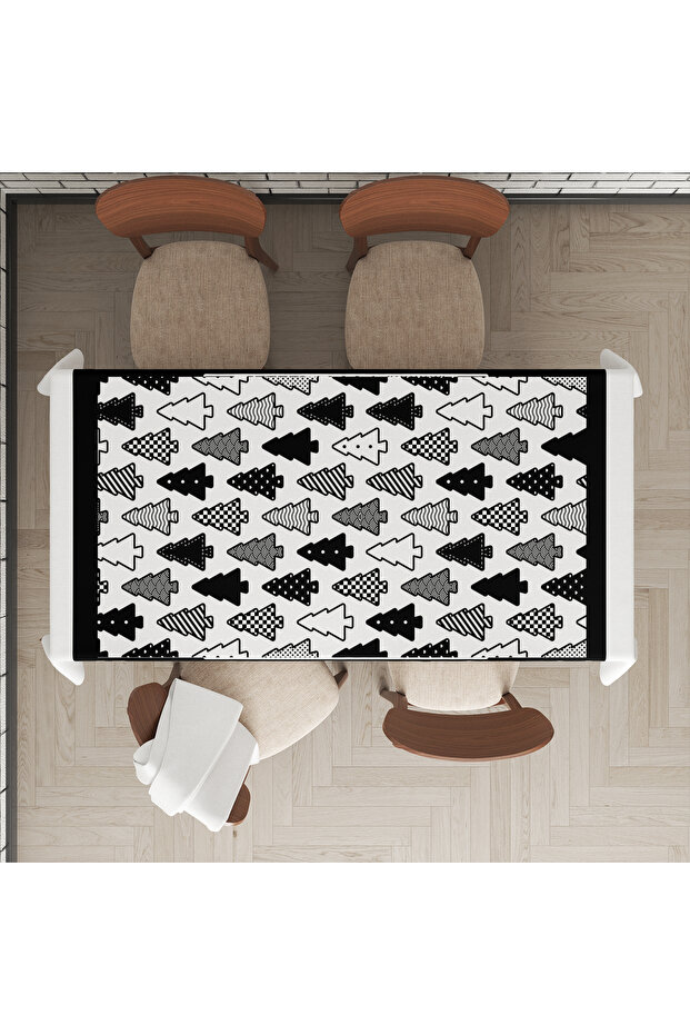 Christmas Themed Pine Tree Patterned Digital Printed Tablecloth - 2