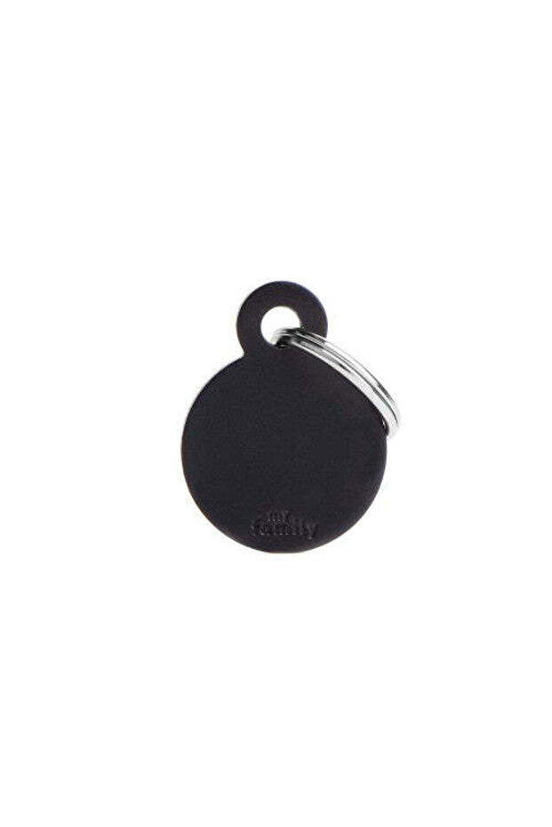 Basic Aluminum Round ID Tag - BLACK/SMALL