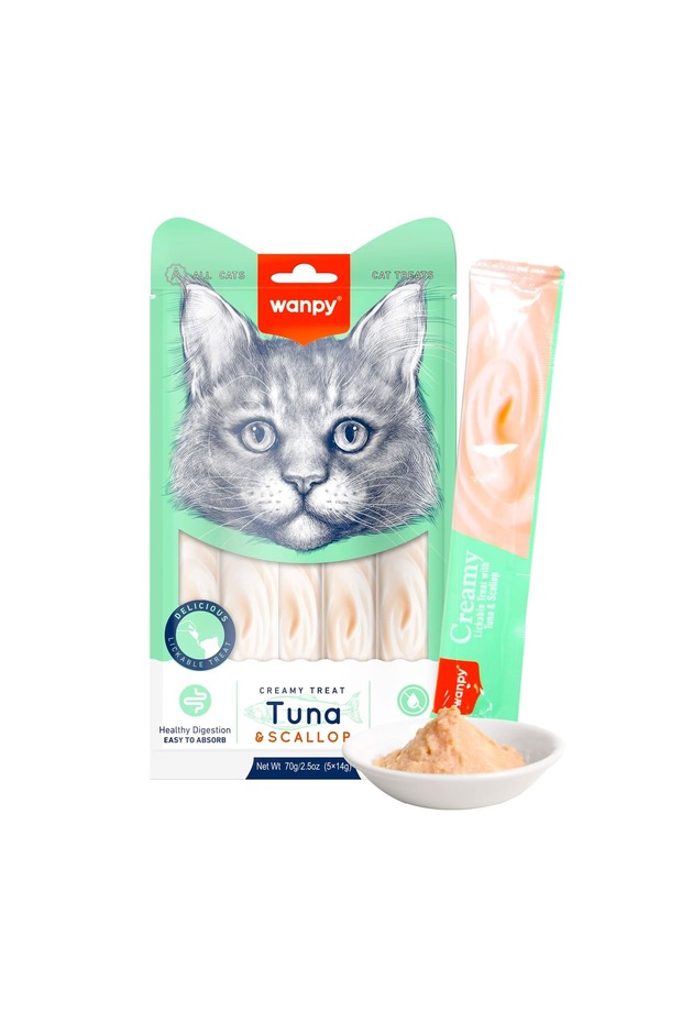 Creamy Lickable Cat Treats Tuna & Scallop 5x14g