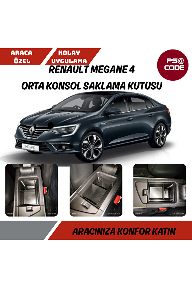 Renault Megane 4 orta konsol saklama kutusu