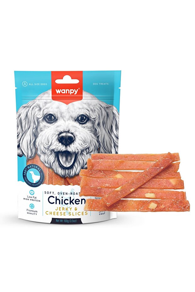 Soft Chicken Jerky Cheese Slices Dog Treats 100G