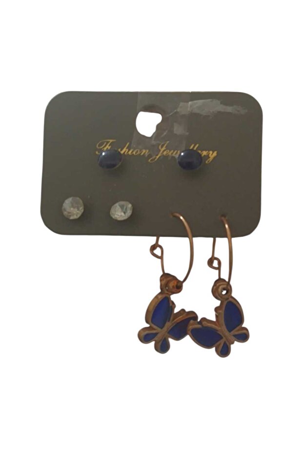 أقراط متعددة على شكل فراشة - 1