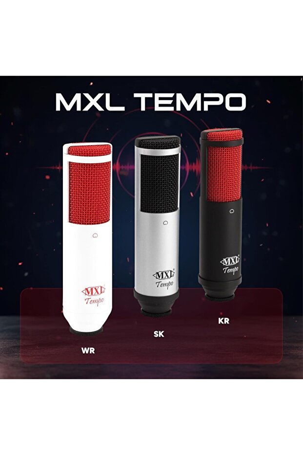 ميكروفون USB Tempo، أسود/أحمر - 3
