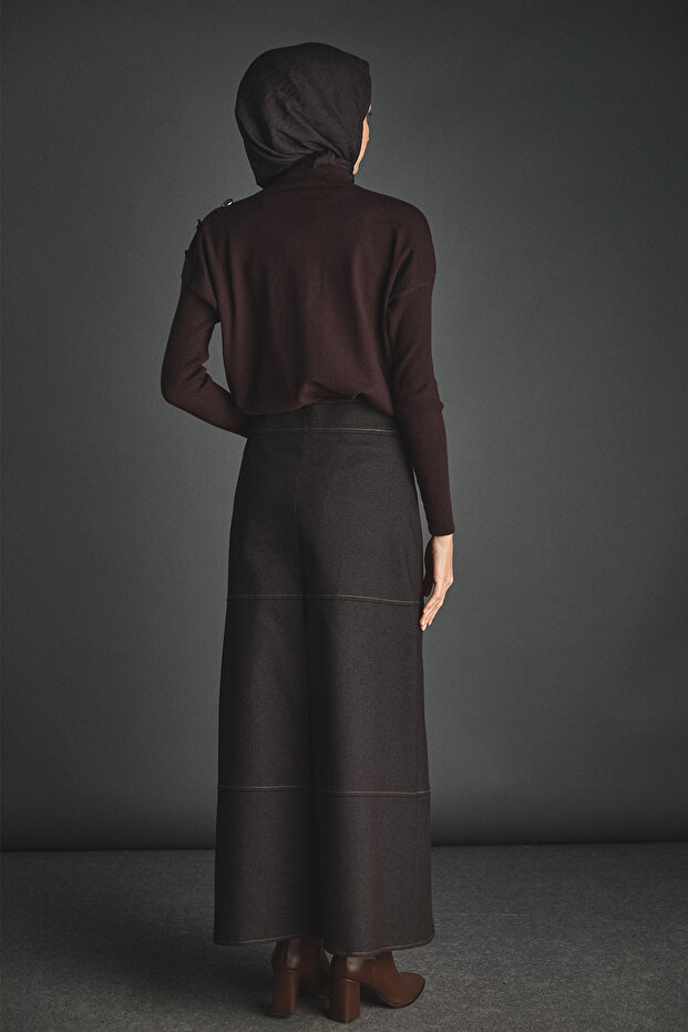 Süs Fermuarlı Etek - 5