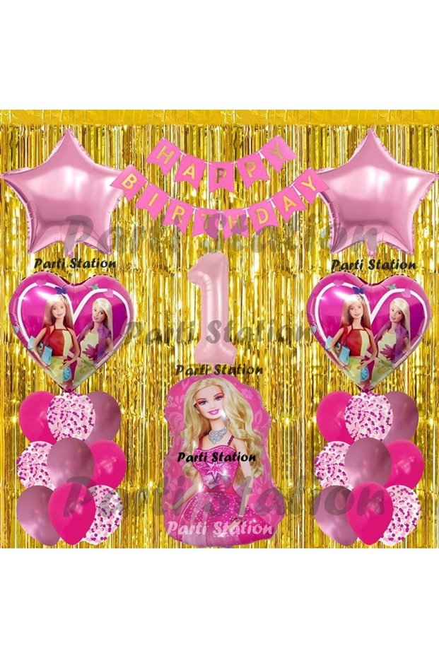 Barbie Balloon Set 1 Year Old Barbie Concept Birthday Party Balloon Set Barbie Theme Birthday