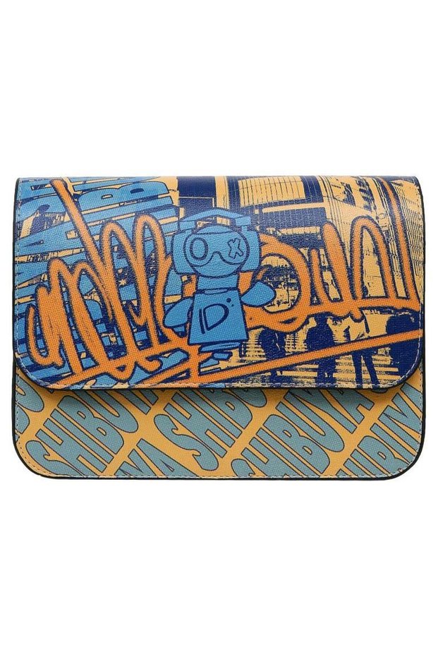 Women's vegan leather multi-color handbag - robo shibuya design