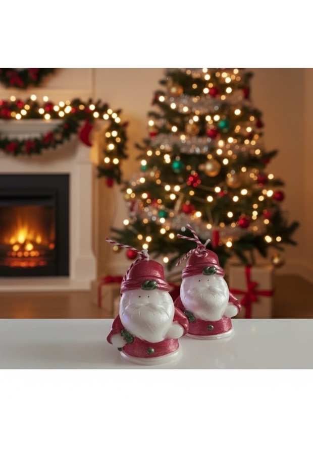 10 Pieces Christmas Themed Gift Santa Claus Candle