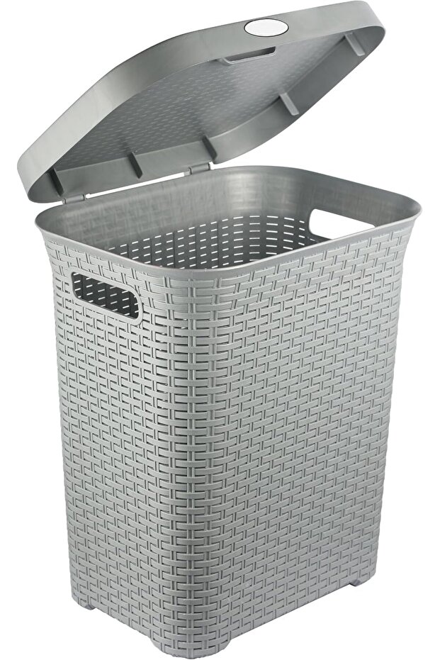 50L Laundry Basket with Lid - Spacious and Stylish Storage for Clothes, Toys, and More (Grey)