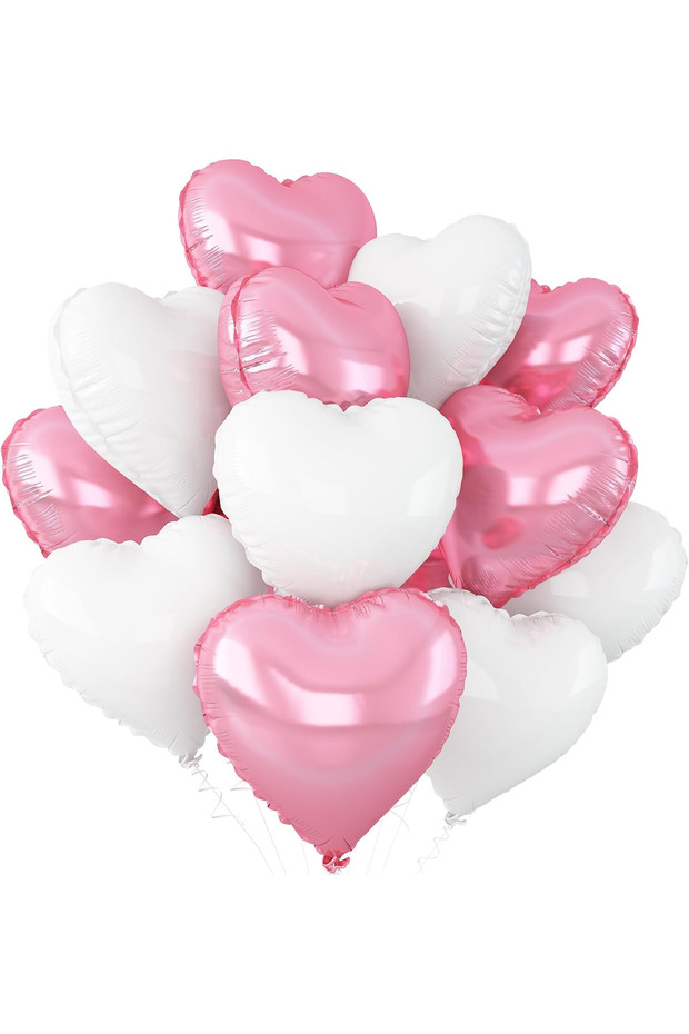 Heart Foil Balloon All Colors Mixed 4Pcs 45cm Air and Helium Compatible