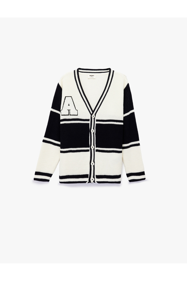 Long Sleeve Buttoned V-Neck Knitwear Cardigan