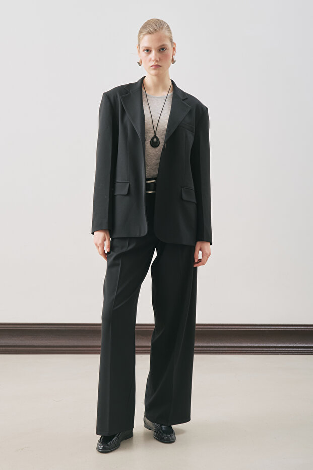 JUN TEK DÜĞMELİ BLAZER CEKET SİYAH - 7