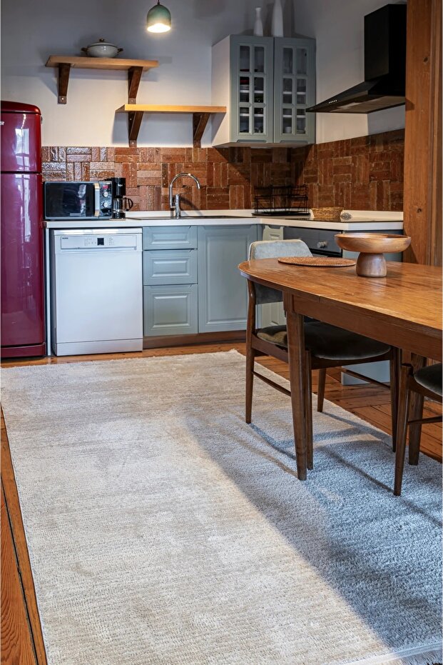 Lorenda Ekru kullanışlı polyester makine halısı - 1