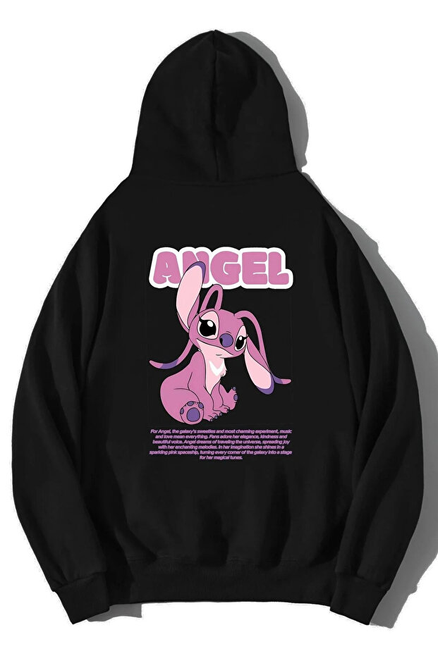 Unisex Oversize Stitch Hoodie Black