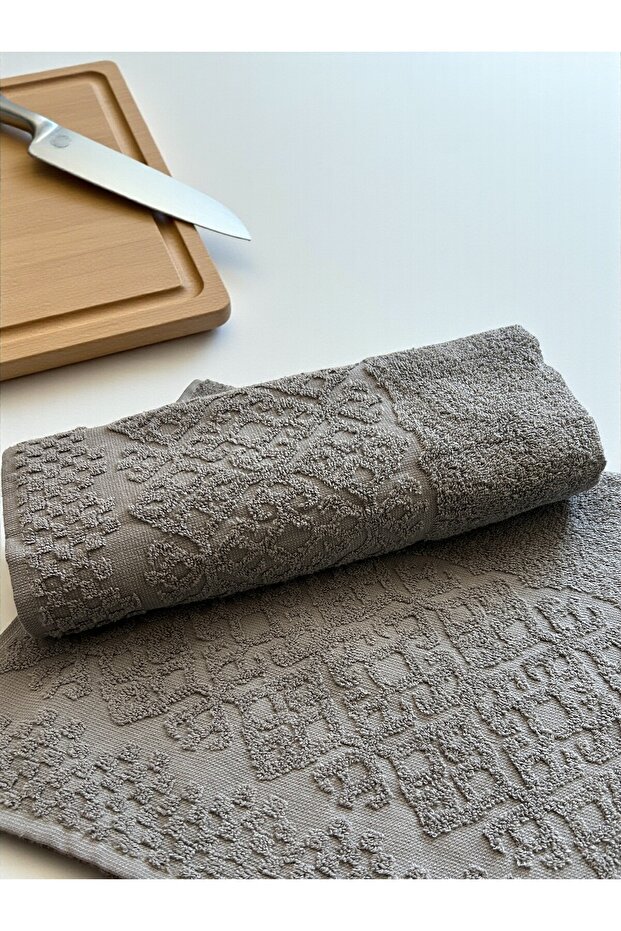 Authentic Series Color Anthracite 2-Piece Towel Set 50X100 cm Extra Soft Textured Hand Towel