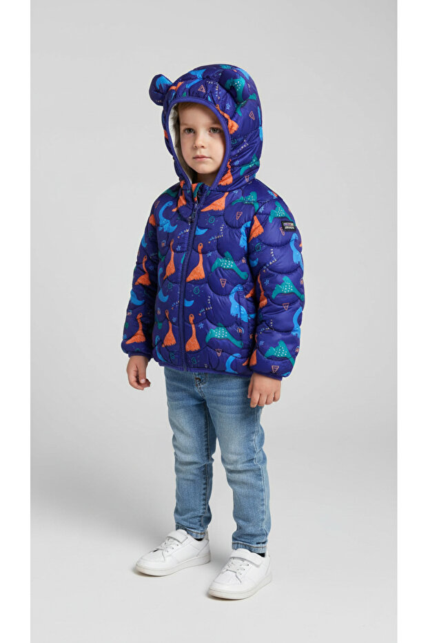 Çocuk Dinazor Desenli Şişme mont - 3