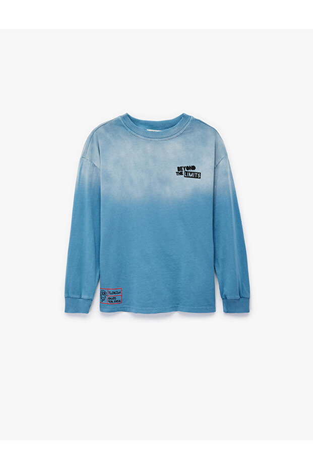 Cotton Long Sleeve Crew Neck Printed T-Shirt