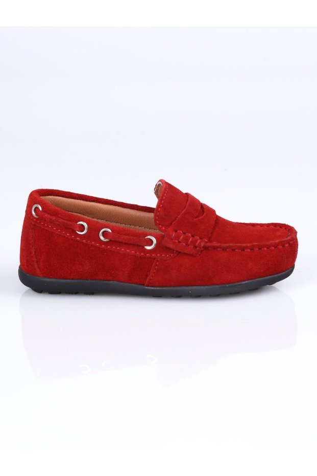 Lf01 Genuine Leather Loafer Shoes B.P.F.-Red - 32