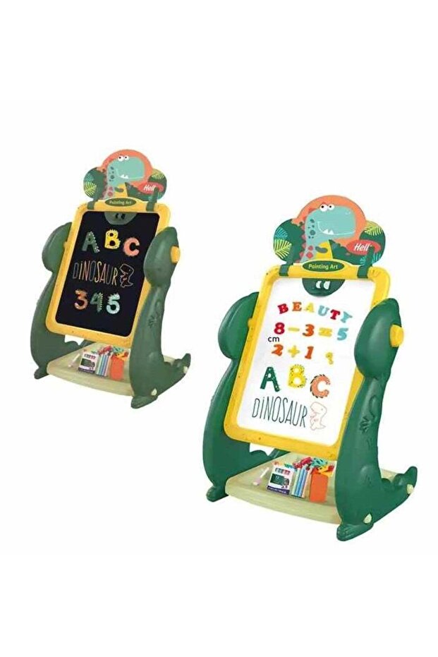Dino Magnetic Drawing Board - Dinosaur Themed, Erasable, Stand, Multicolour