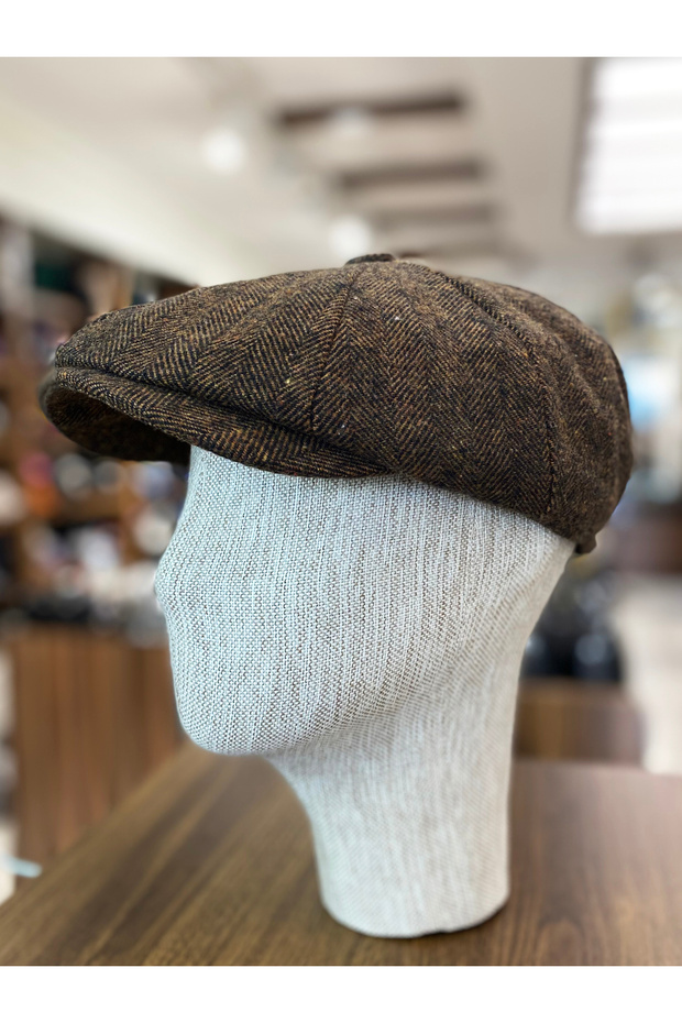 Men's Winter Cap British Style Peaky Blinders Newsboy Trend 8 Panel Cap Herringbone